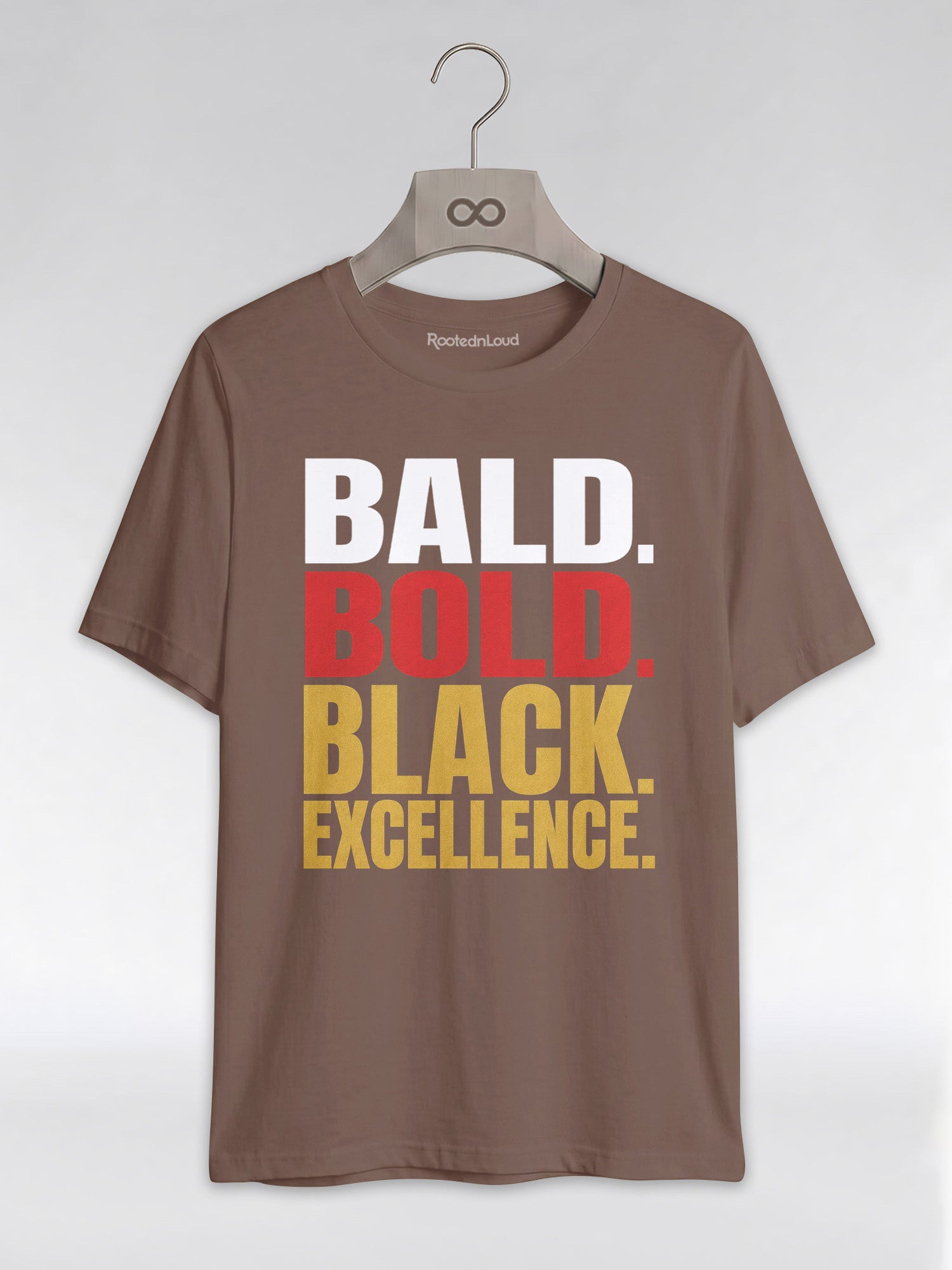 Bald & Bold: Black Excellence Typography Empowerment Graphic T-Shirt - RootednLoud