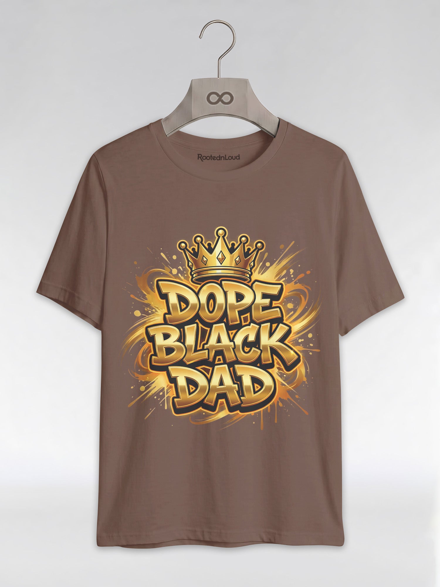 Dope Black Dad – Gold Graffiti King Edition Graphic T-Shirt - RootednLoud