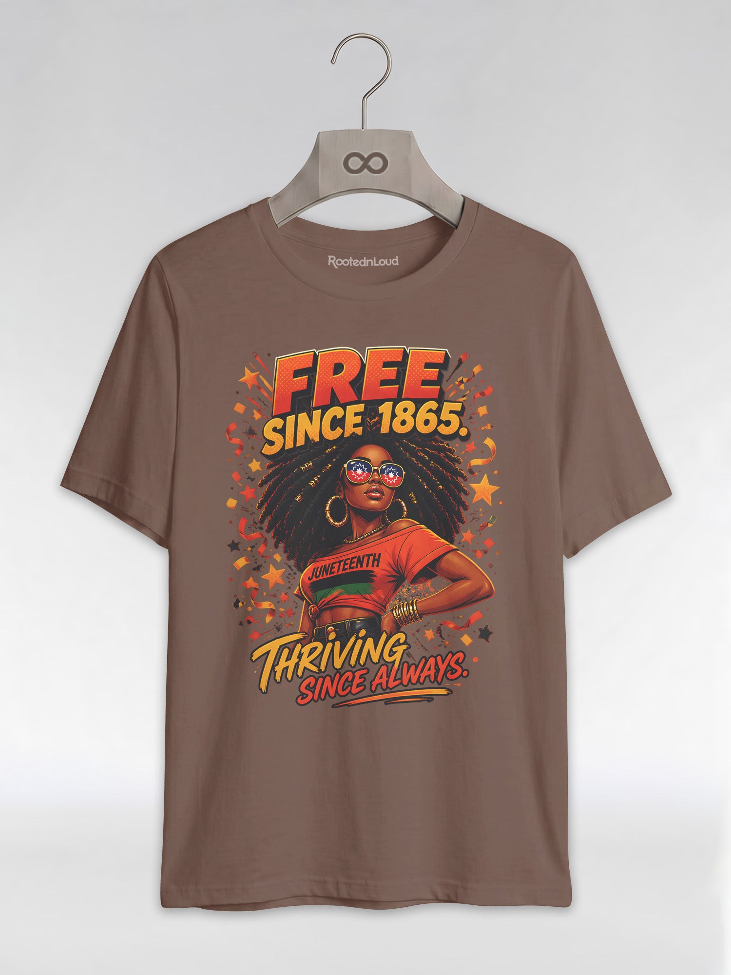 Thriving Since Always: Free Since 1865 Juneteenth Graphic T-Shirt - RootednLoud