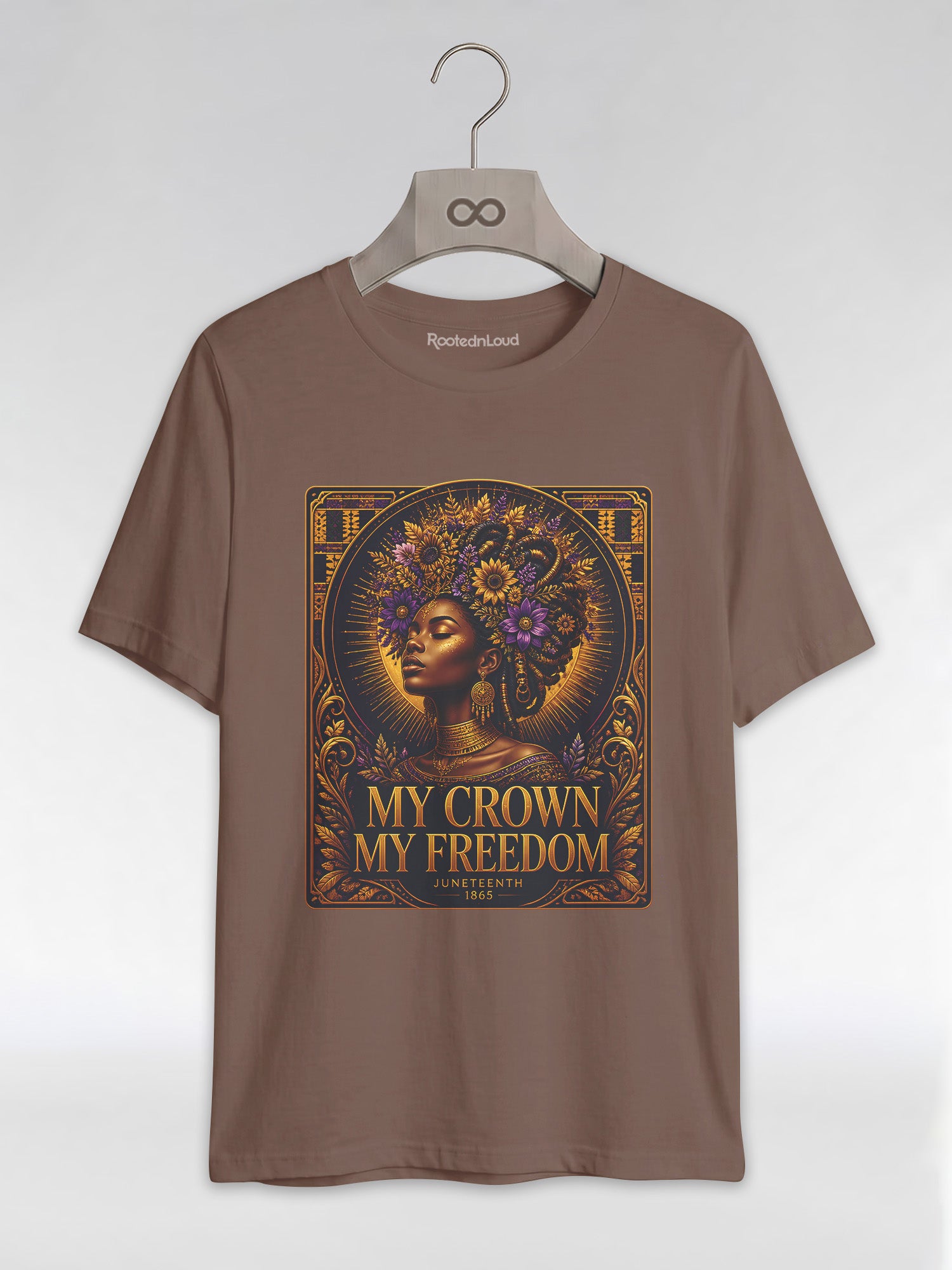 My Crown My Freedom: Juneteenth Melanin Queen Graphic T-Shirt - RootednLoud