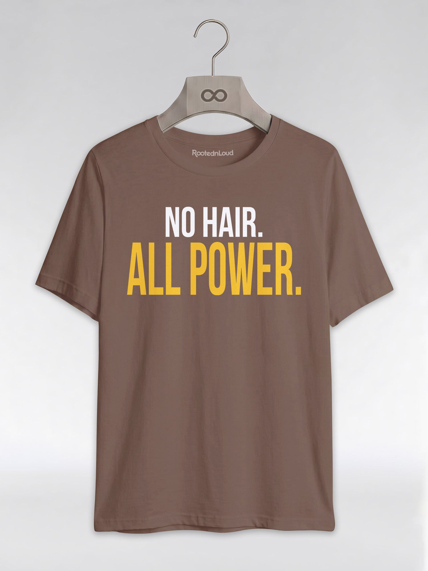 No Hair All Power T-Shirt: Bald Pride Empowerment Graphic T-Shirt - RootednLoud