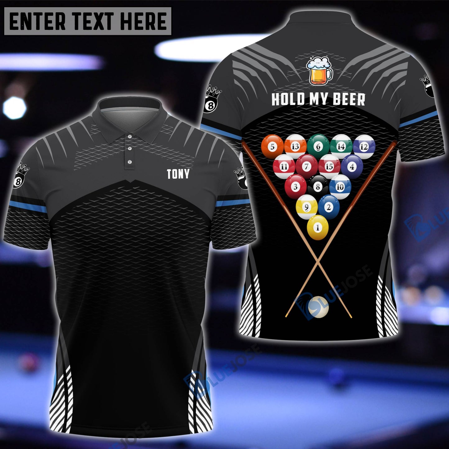 Frenzidea New Billiards Personalized Name, Team Name Shirt For Tony Cruz