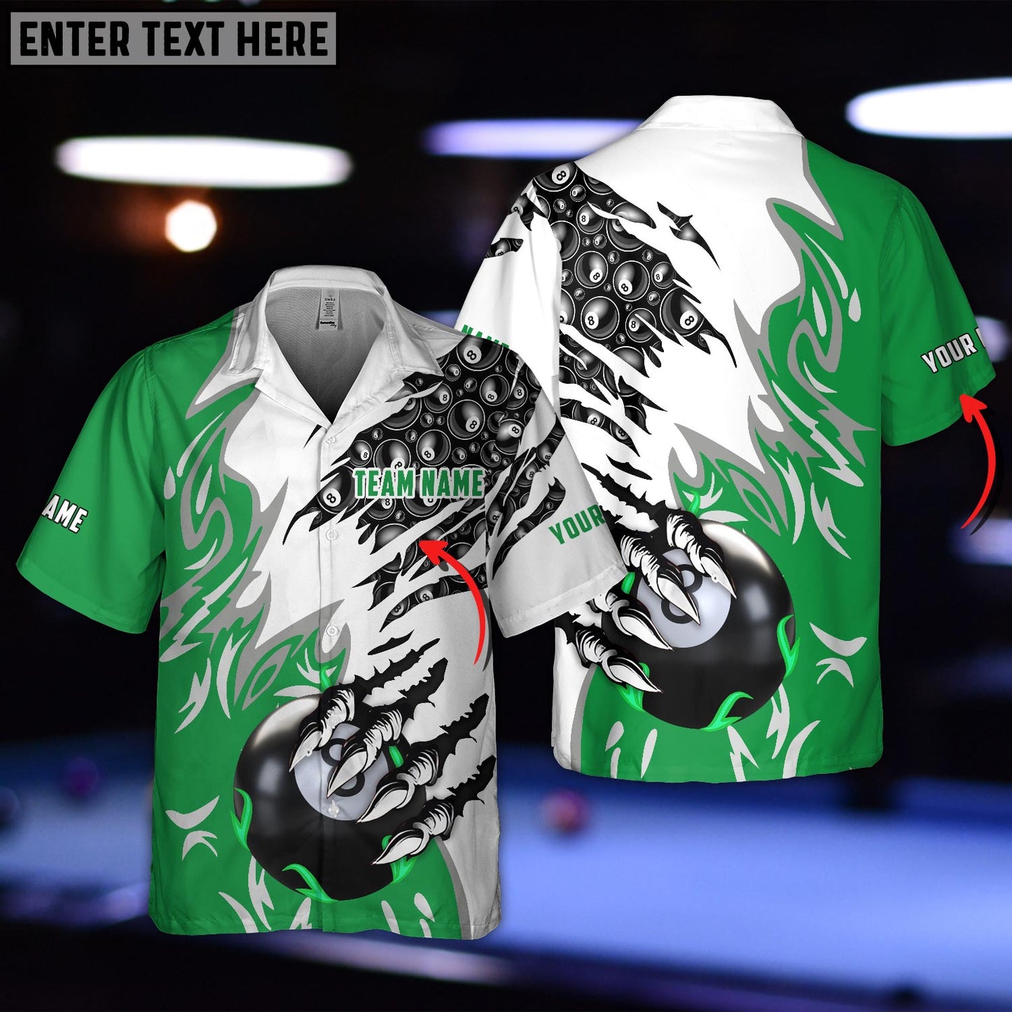 Frenzidea Billiard Balls Personalized Name Hawaiian Shirt