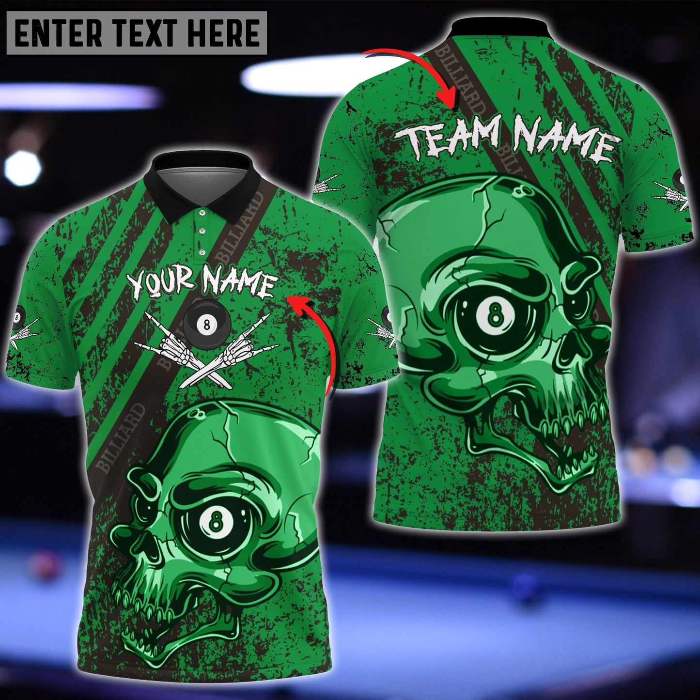 Frenzidea Billiards Ball Skull Personalized 3D Shirt