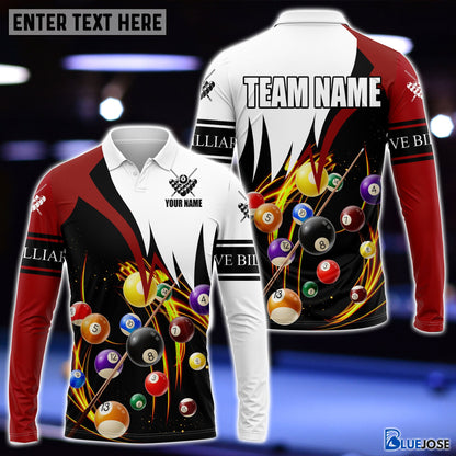 Frenzidea Billiard Red & White Personalized Name, Team Name Unisex Shirt