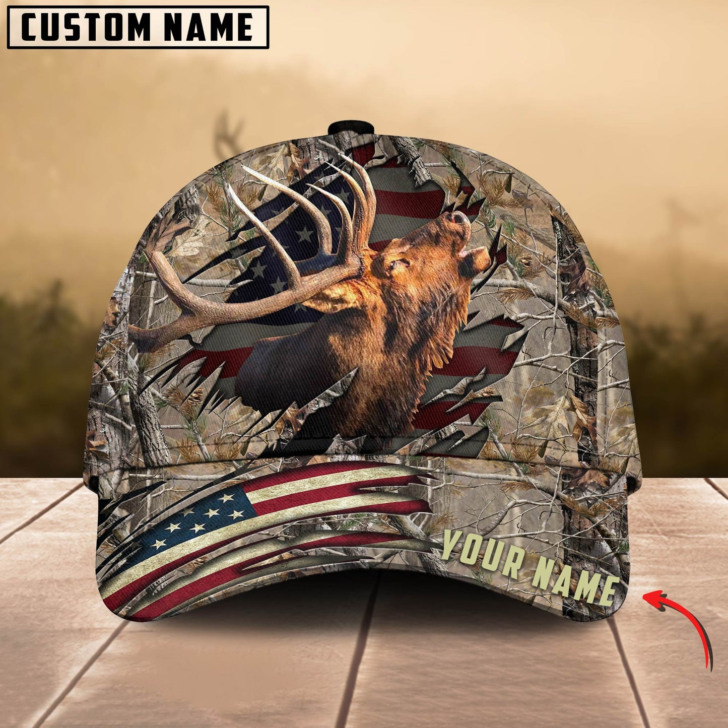 Frenzidea Premium Elk Hunting Personalized Cap