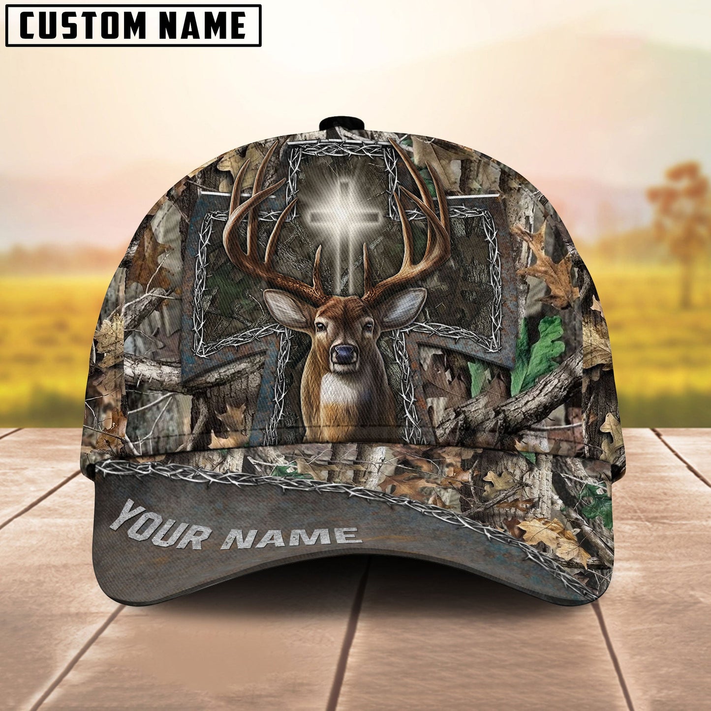 Frenzidea Cross Hunting Deer Multicolor Personalized Cap