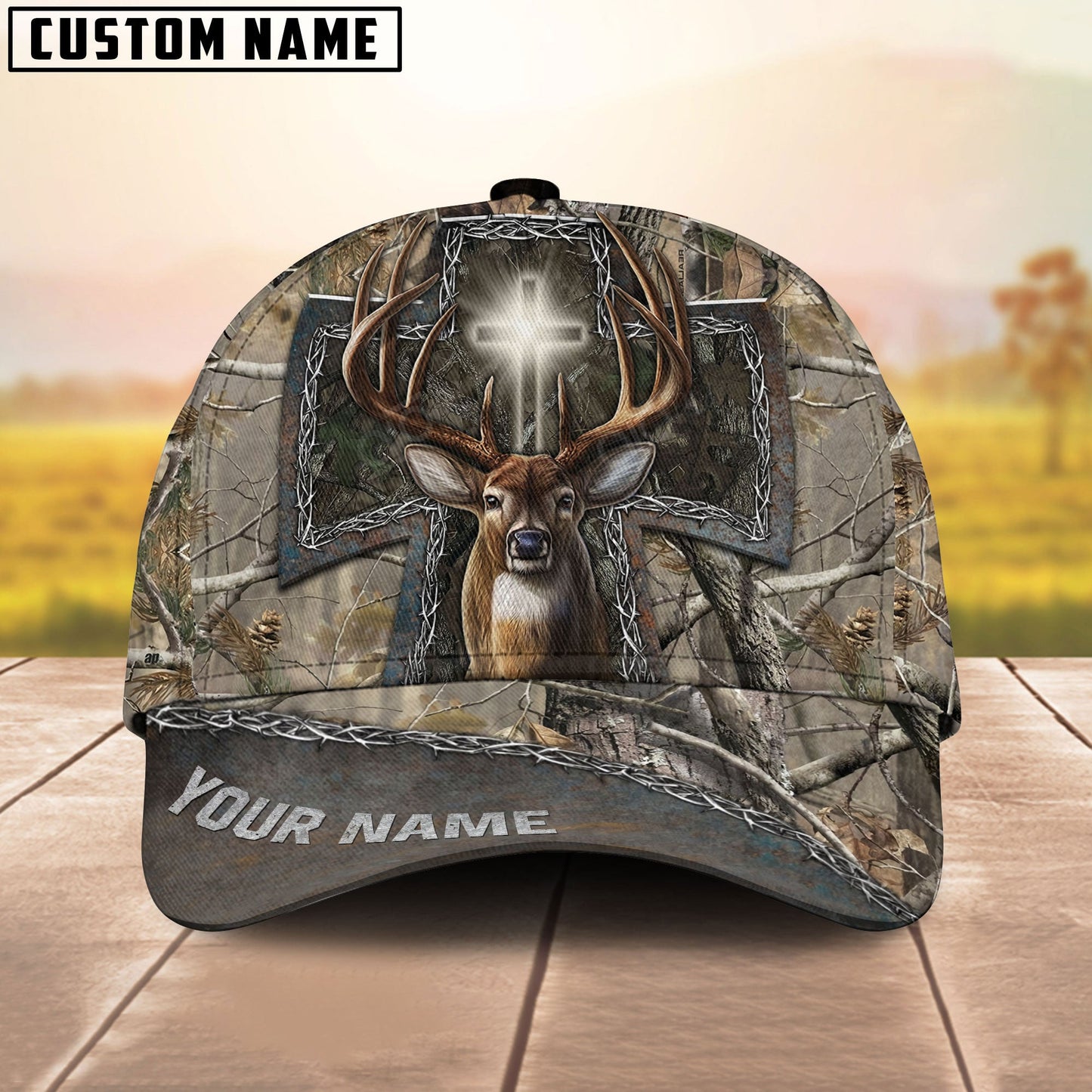 Frenzidea Cross Hunting Deer Multicolor Personalized Cap