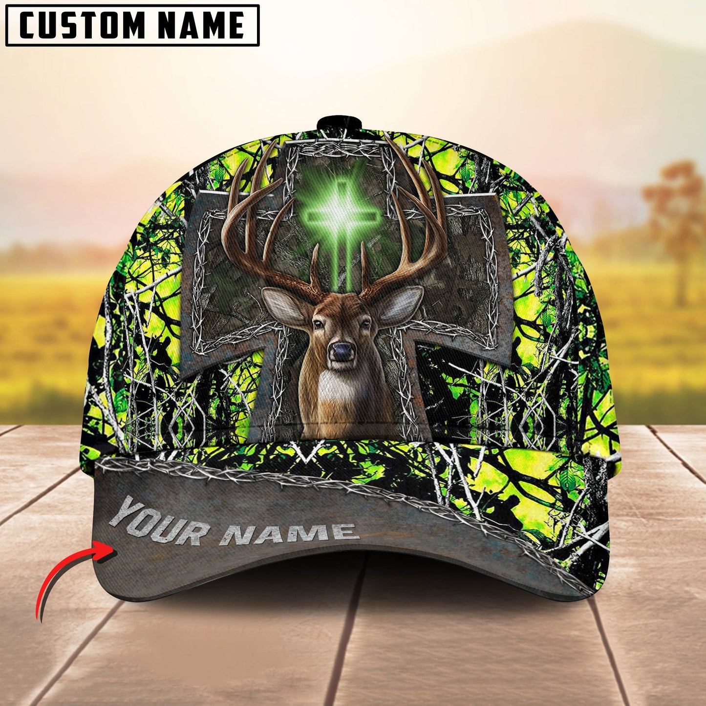Frenzidea Cross Hunting Deer Multicolor Personalized Cap