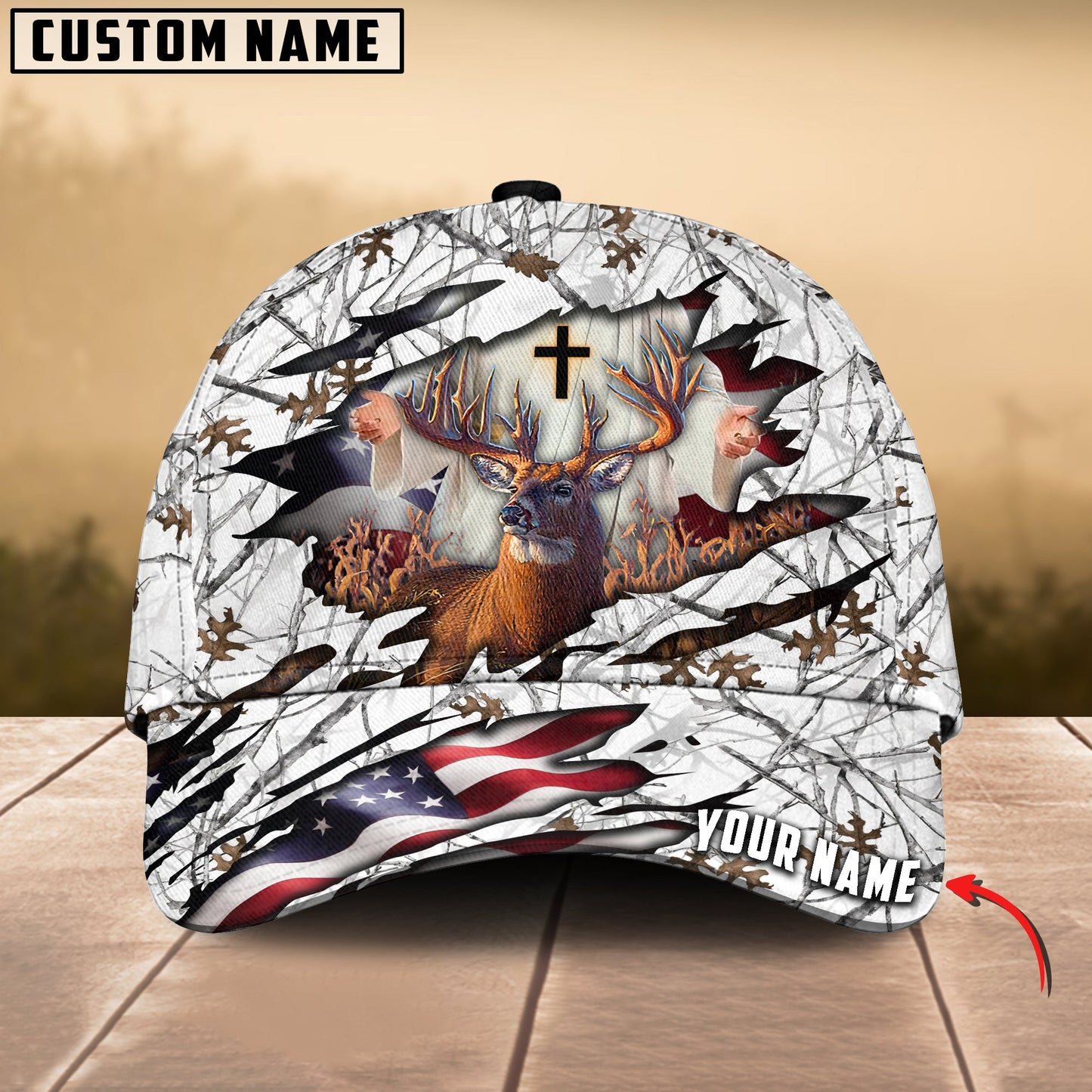 Frenzidea Colorful God America Hunting Deer Multicolor Personalized Cap