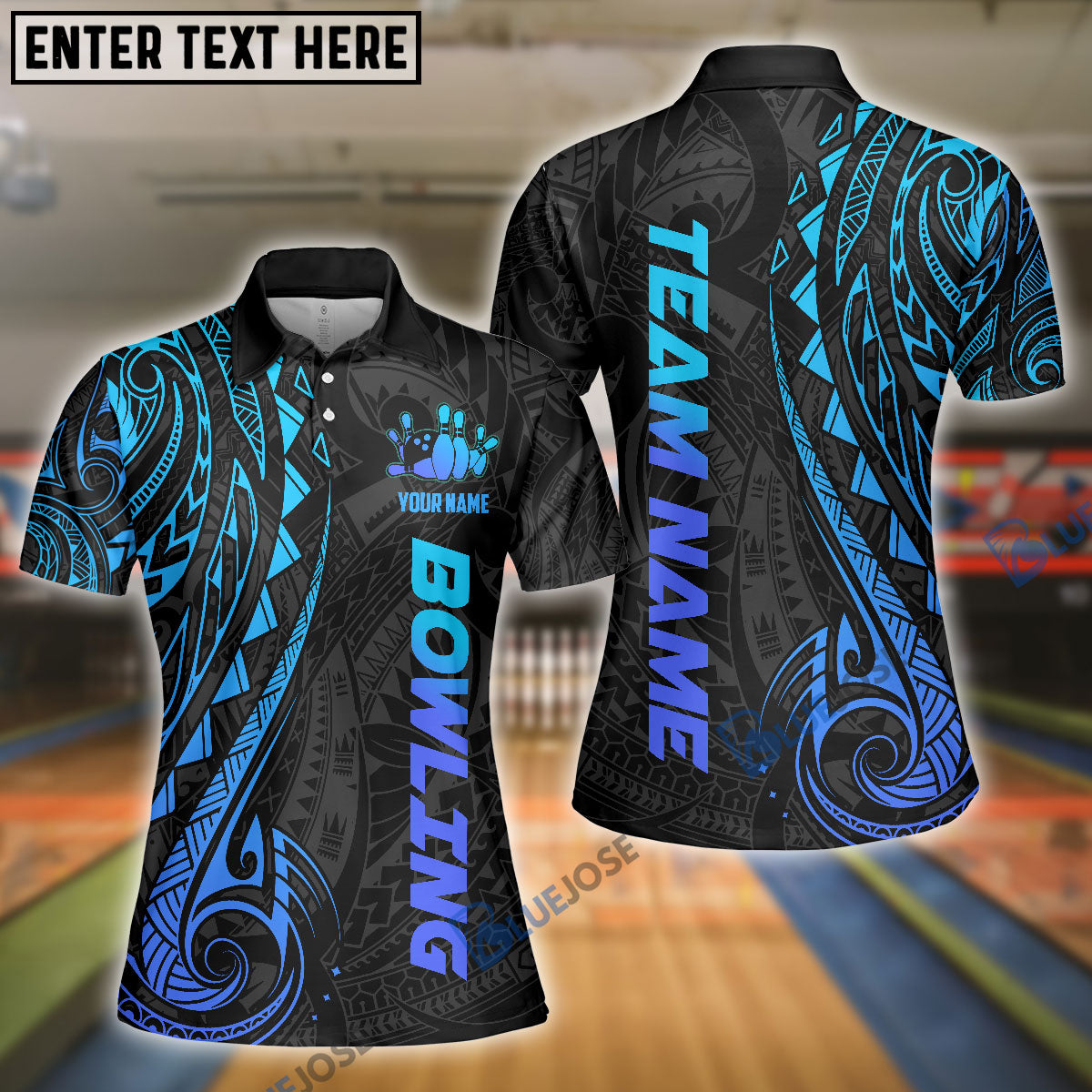 Frenzideas Bowling And Pins Maori Customized Name 3D Shirt for Women