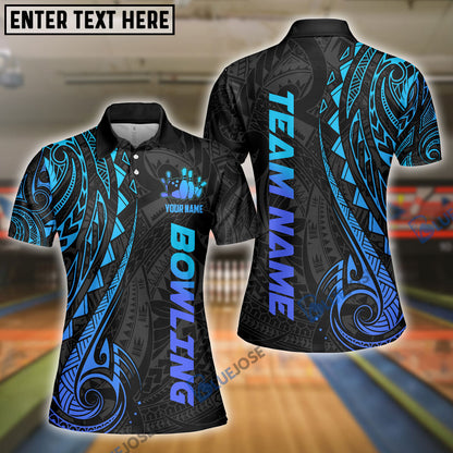 Frenzideas Bowling And Pins Maori Customized Name 3D Shirt for Women