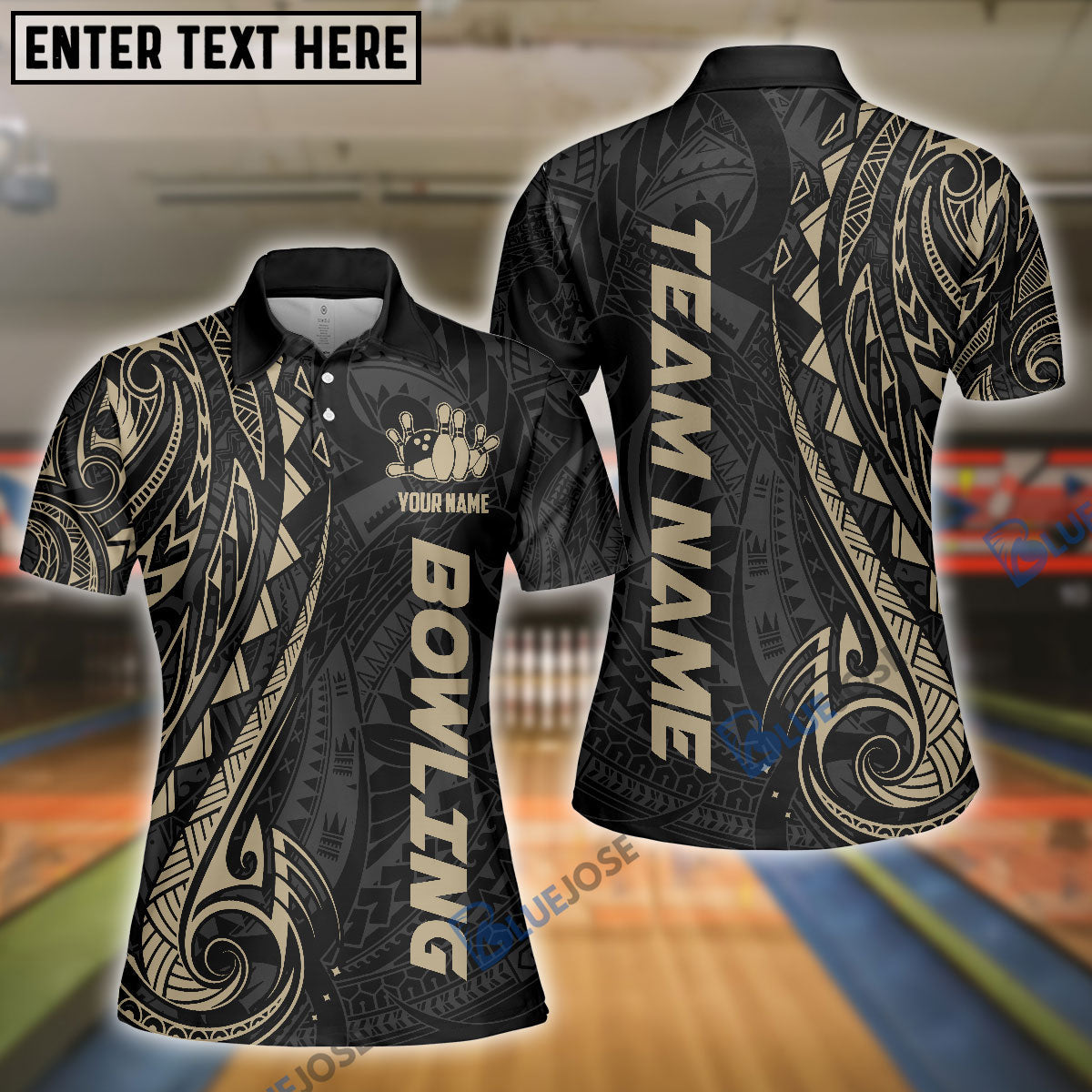 Frenzideas Bowling And Pins Maori Customized Name 3D Shirt for Women