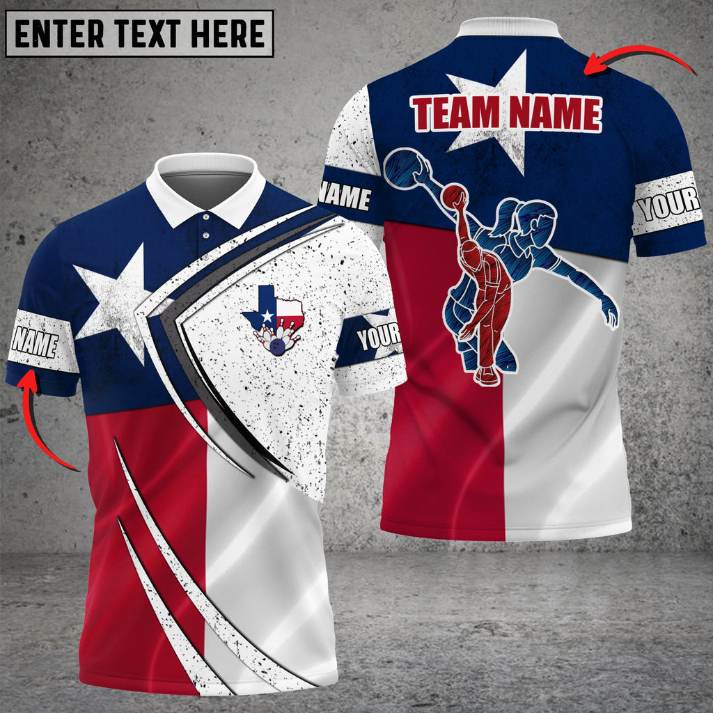 frenzideas Bowling Texas Style Customized Name, Team Name 3D Shirt