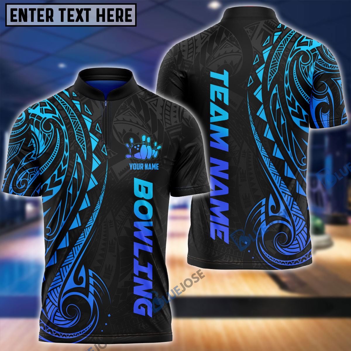 frenzidea Bowling And Pins Maori Customized Name 3D Shirt (4 Colors)