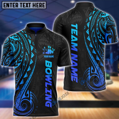 frenzidea Bowling And Pins Maori Customized Name 3D Shirt (4 Colors)
