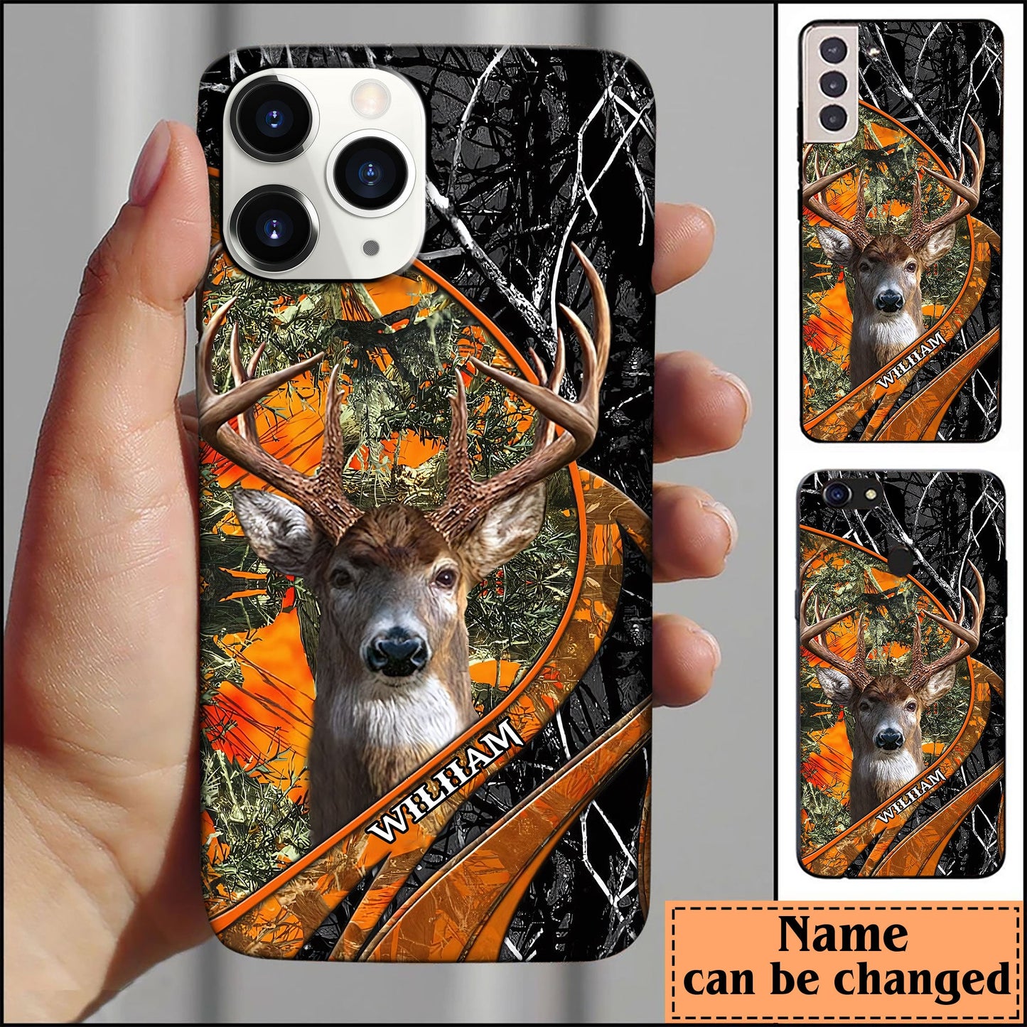 Frenzidea Deer Hunting Personalized Name Multicolor Phone Case (6 colors)