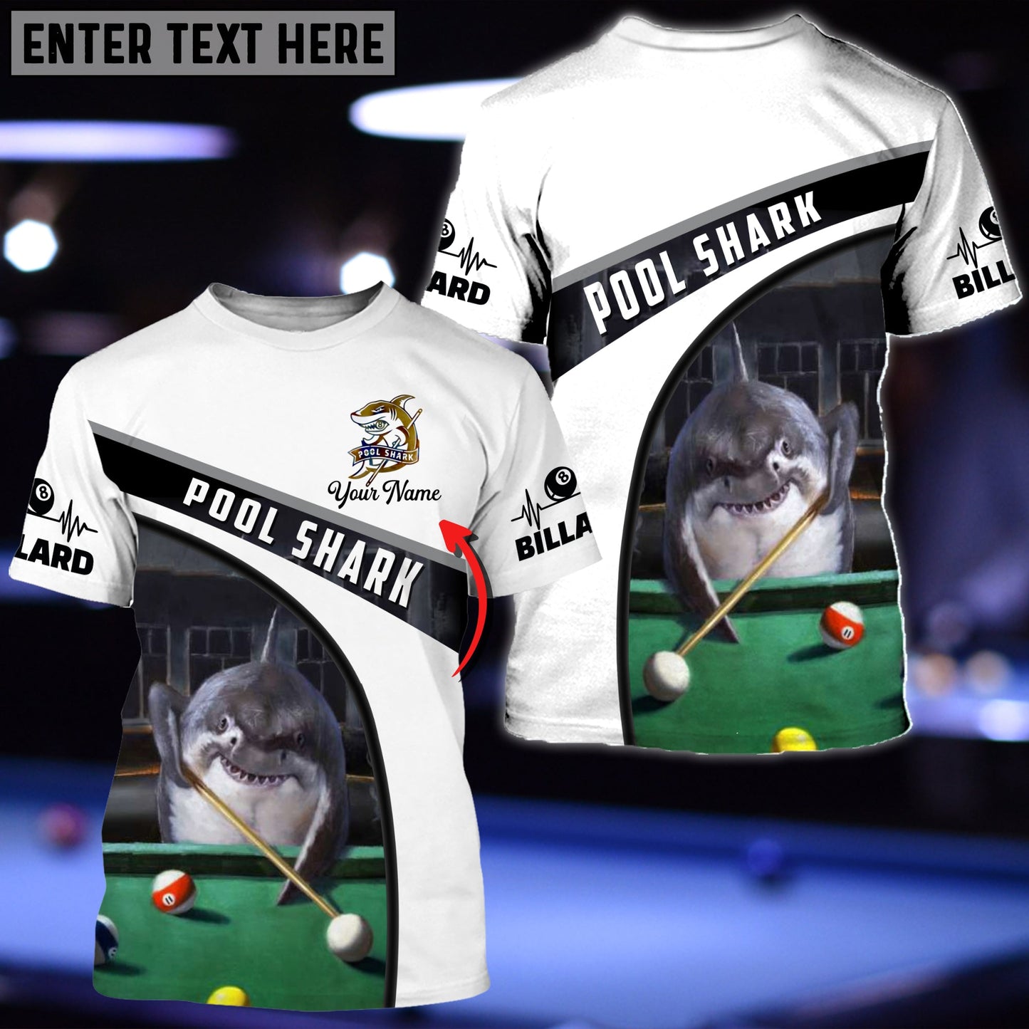 Frenzidea Pool Shark Billiard Personalized Unisex Shirt