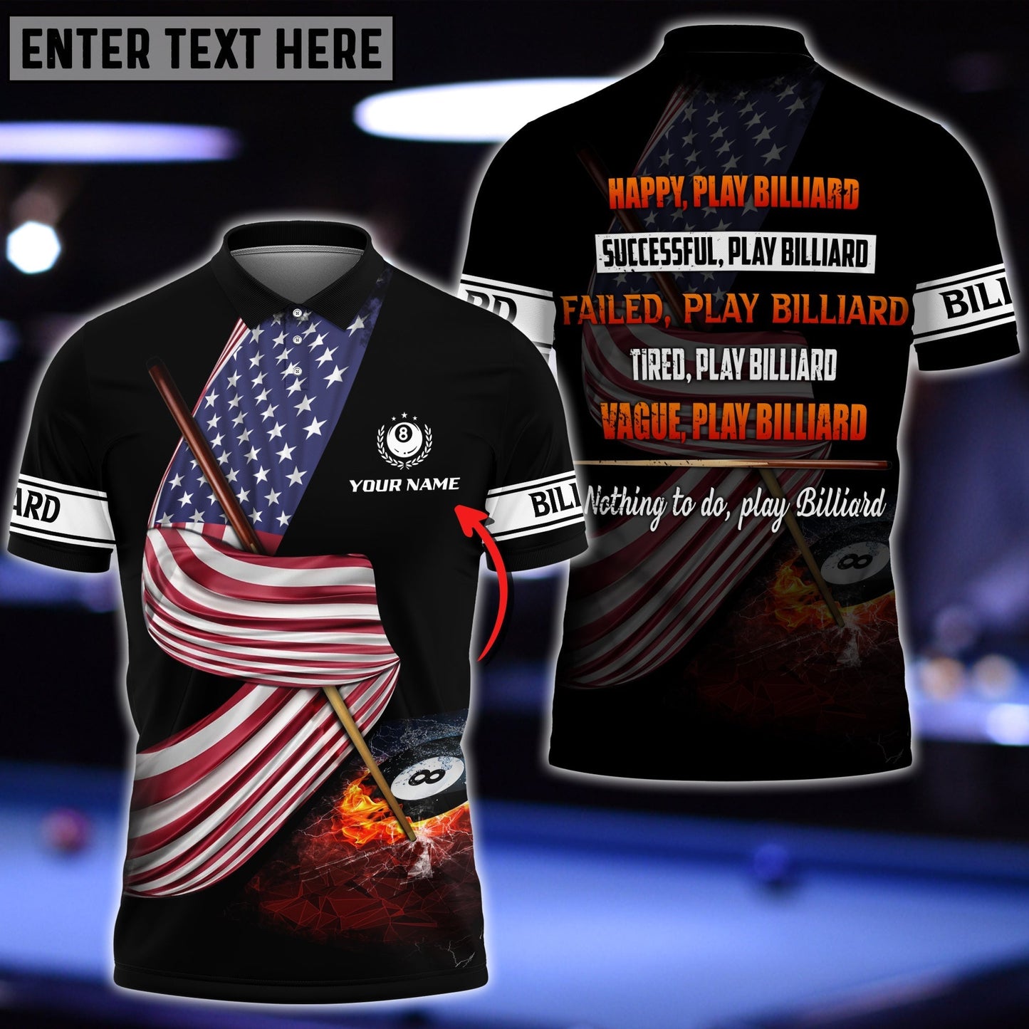 Frenzidea Playing Billiard Everytimes Personalized Unisex Shirt