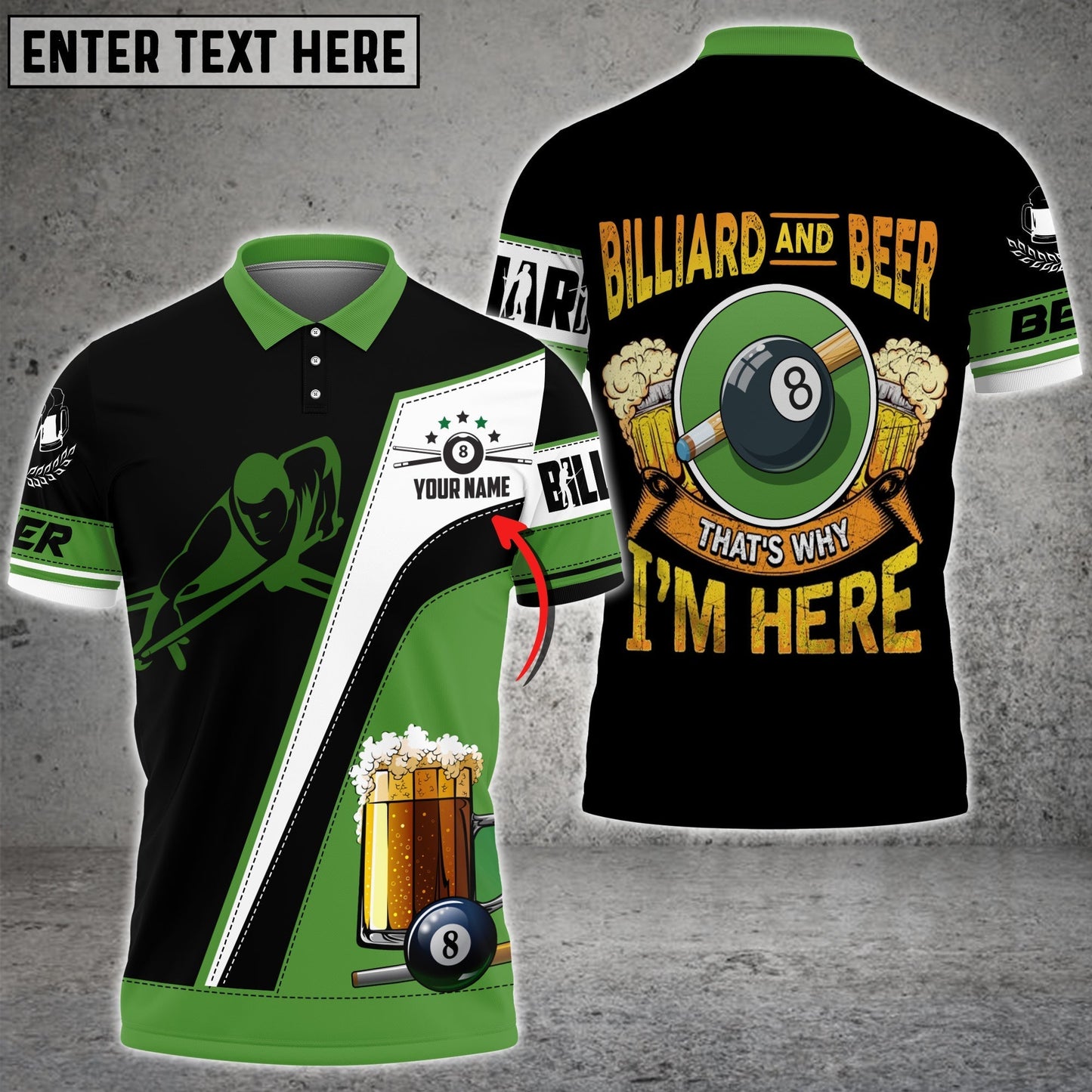 Frenzidea Billiard And Beer Lover Personalized Unisex Shirt