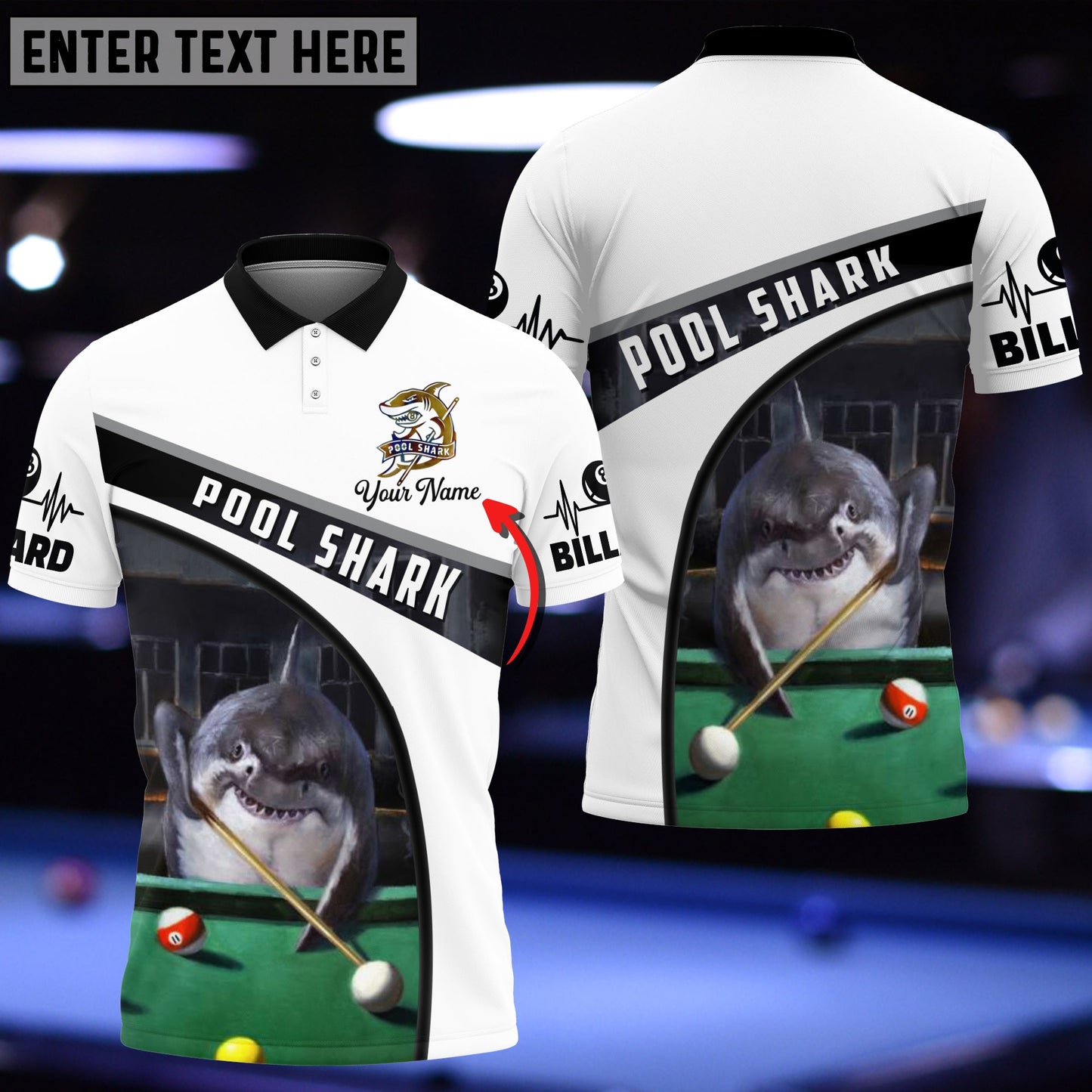 Frenzidea Pool Shark Billiard Personalized Unisex Shirt