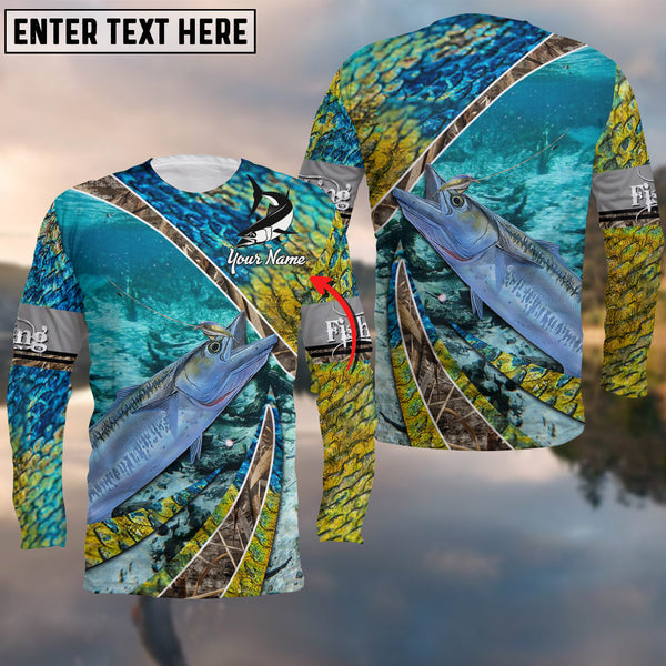 Frenzidea Kingfish Skin And Camo Fishing Cool Customize Name 3D Shirts