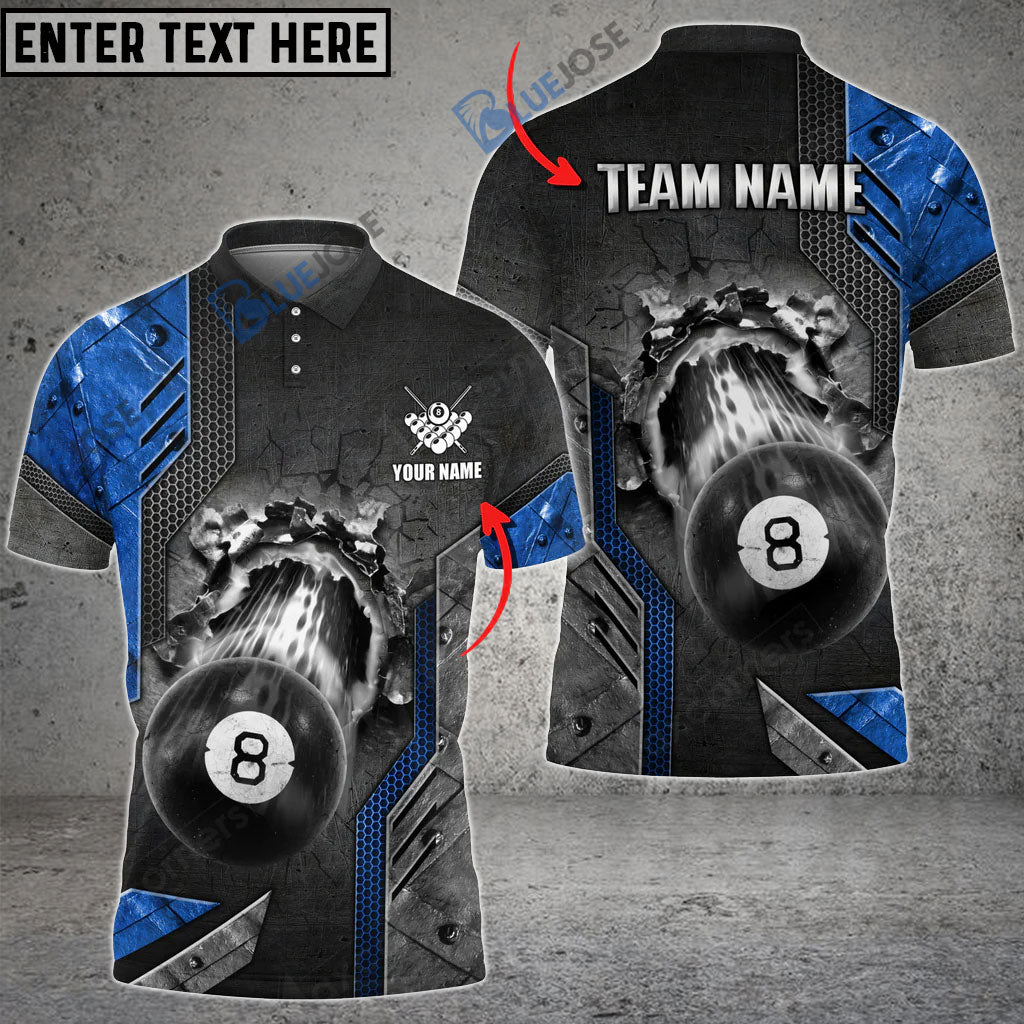 Frenzidea Billiards Metallic Personalized Name, Team Name 3D Shirt