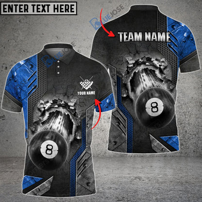 Frenzidea Billiards Metallic Personalized Name, Team Name 3D Shirt