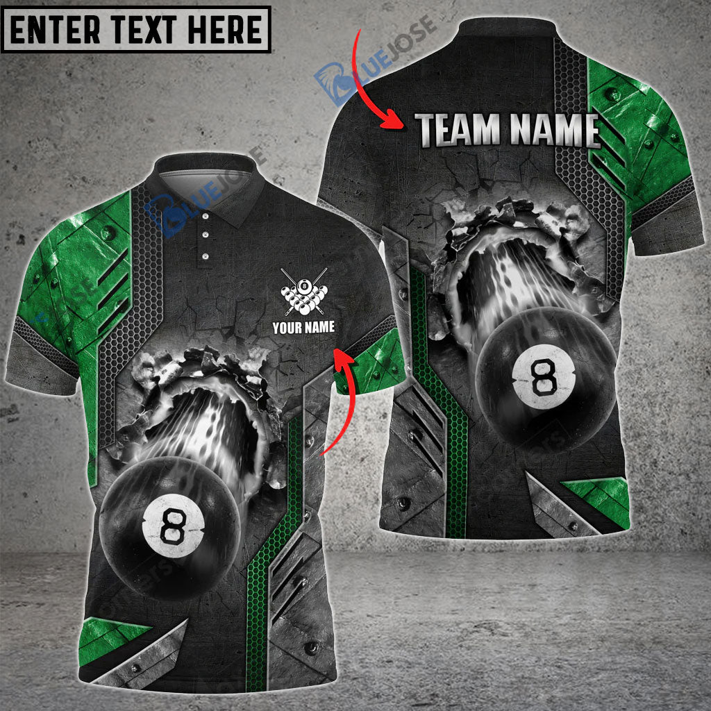 Frenzidea Billiards Metallic Personalized Name, Team Name 3D Shirt