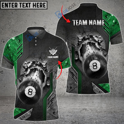 Frenzidea Billiards Metallic Personalized Name, Team Name 3D Shirt