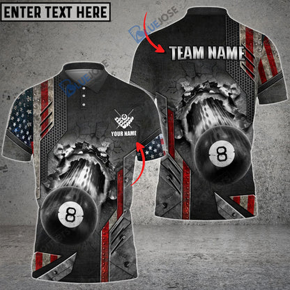 Frenzidea Billiards Metallic Personalized Name, Team Name 3D Shirt
