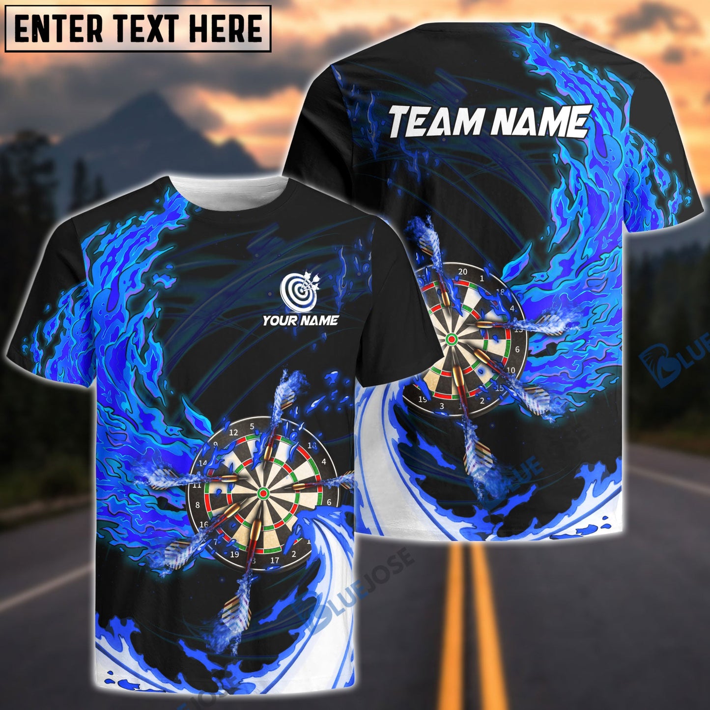 Frenzidea Breath Of Fire Darts Personalized Name, Team Name 3D Shirt (4 Colors)