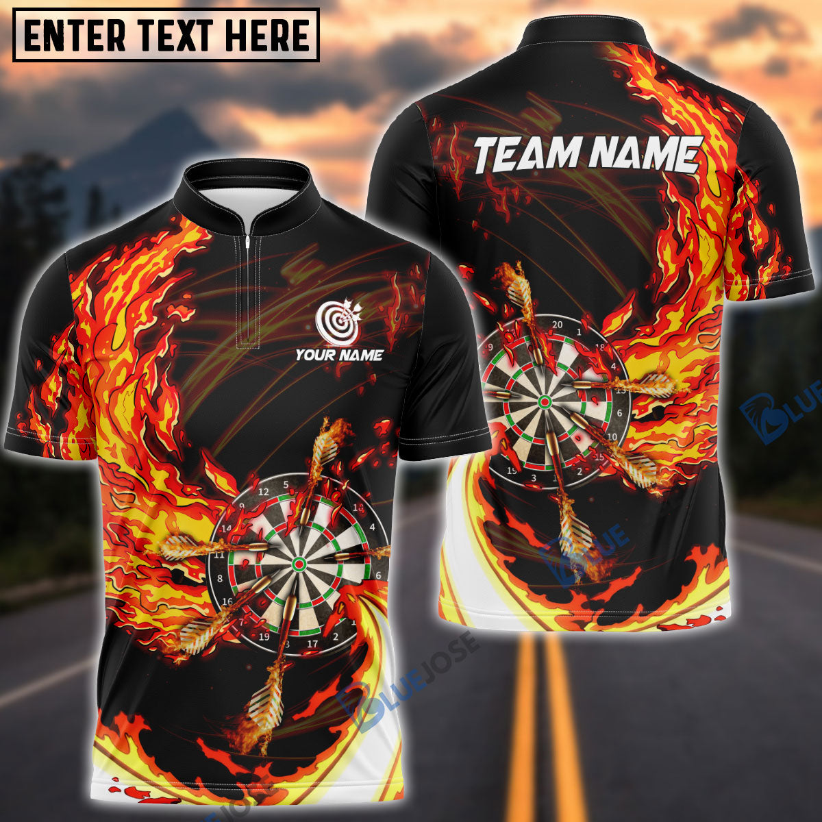 Frenzidea Breath Of Fire Darts Personalized Name, Team Name 3D Shirt (4 Colors)