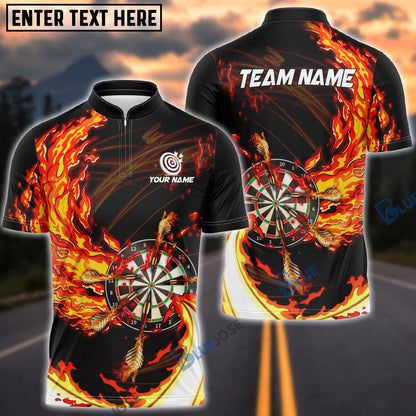 Frenzidea Breath Of Fire Darts Personalized Name, Team Name 3D Shirt (4 Colors)