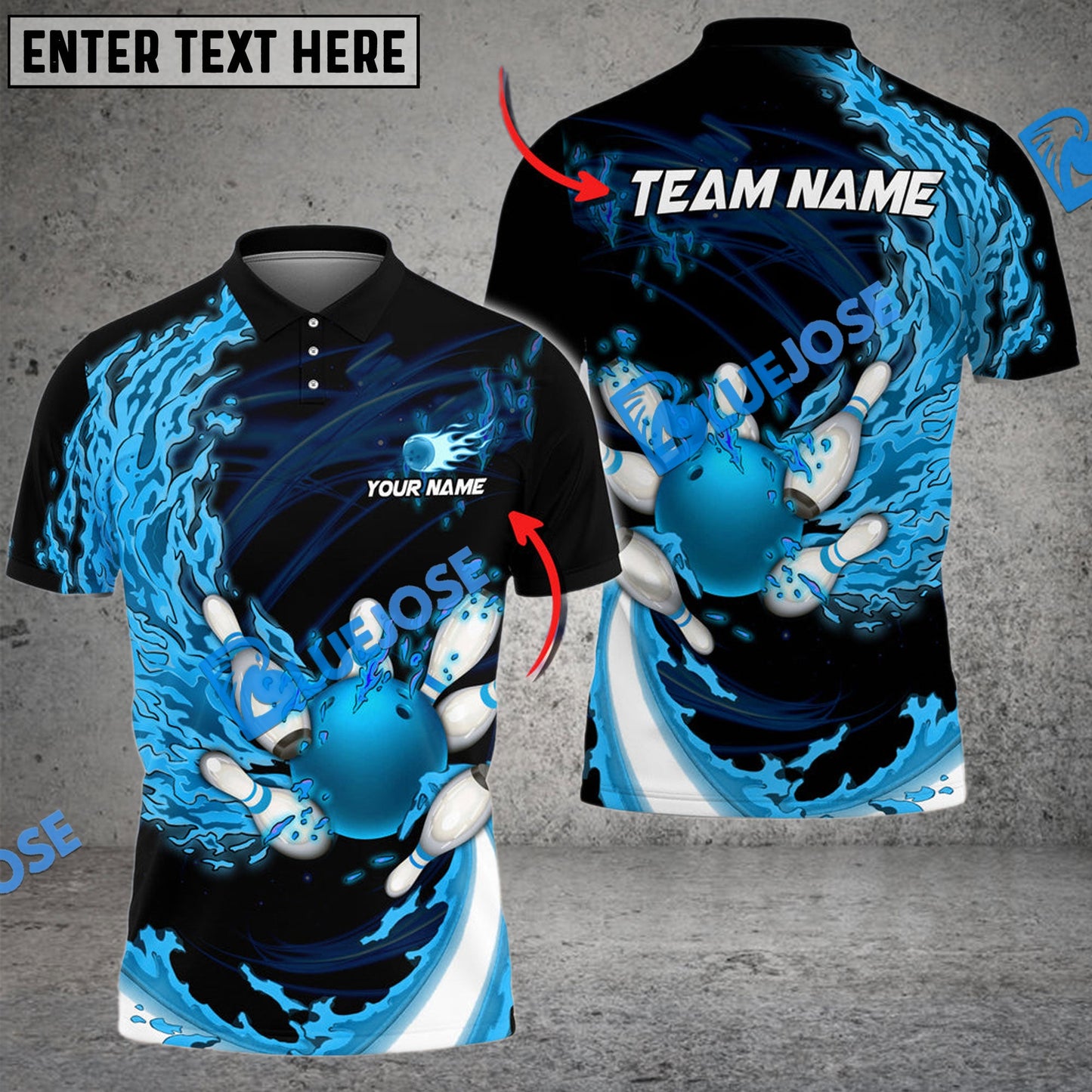 Frenzidea Bowling And Pins Breath Of Fire 2.0 Customized Name 3D Shirt ( 3 Colors)
