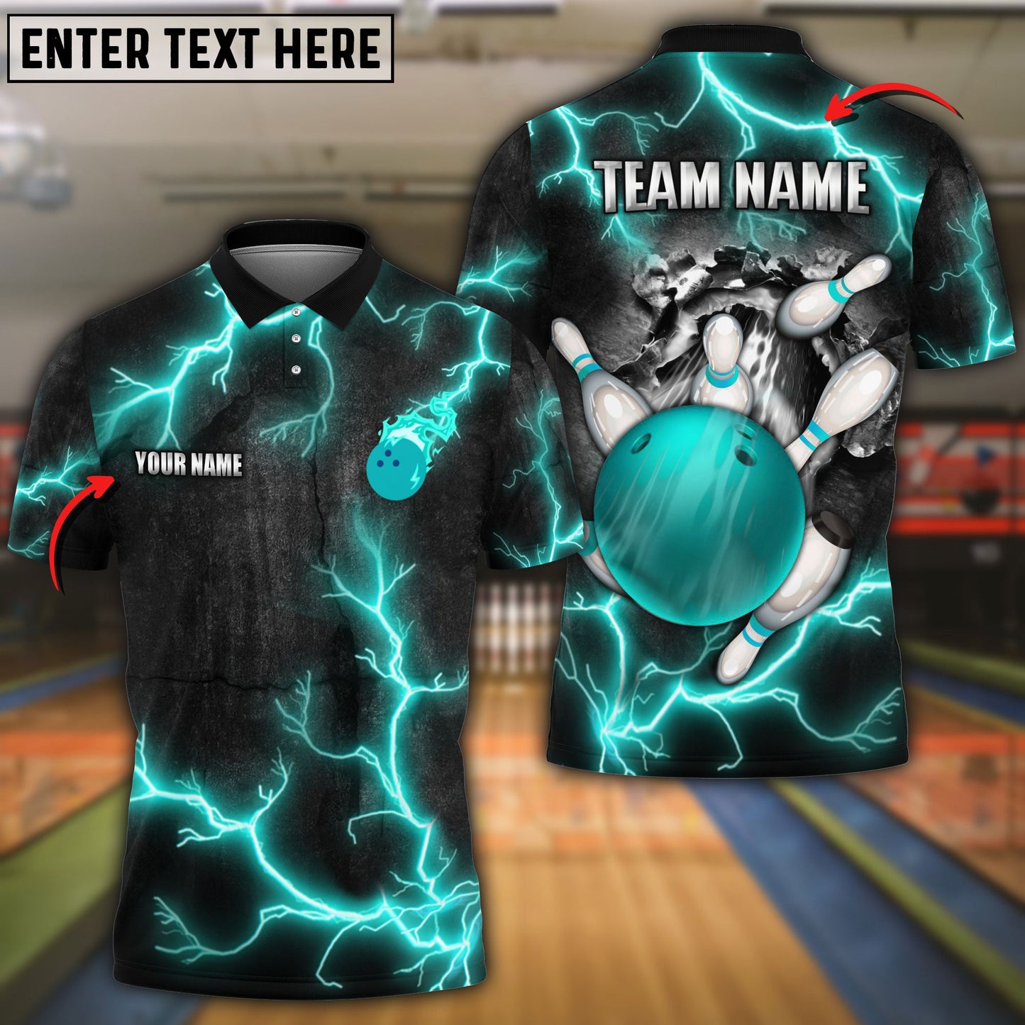 frenzidea Bowling And Pins The Power Of The God Of Thunder Customized Name 3D Shirt (4 Colors)