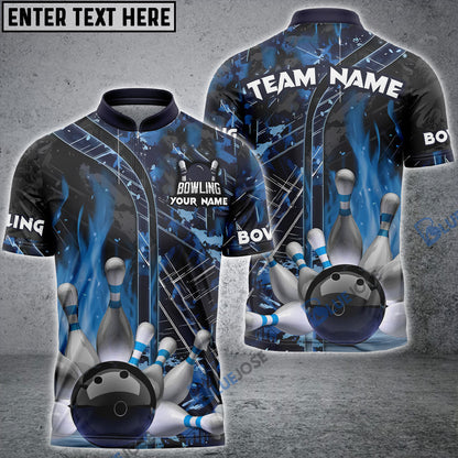 Frenzideas Bowling And Pins Hexagram 2 Pattern Multicolor Personalized Name, Team Name 3D Shirt