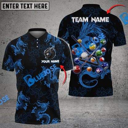Frenzidea Billiards Ball 8 Powerful Dragon Tattoos Personalized Name, Team Name Unisex Shirt ( 4 Colors )