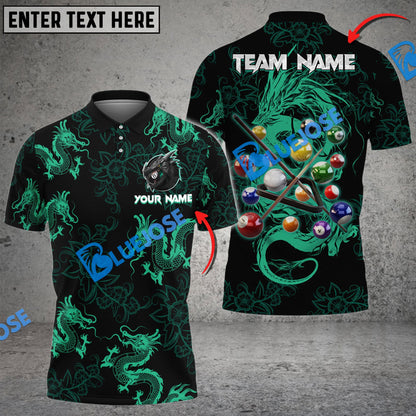 Frenzidea Billiards Ball 8 Powerful Dragon Tattoos Personalized Name, Team Name Unisex Shirt ( 4 Colors )