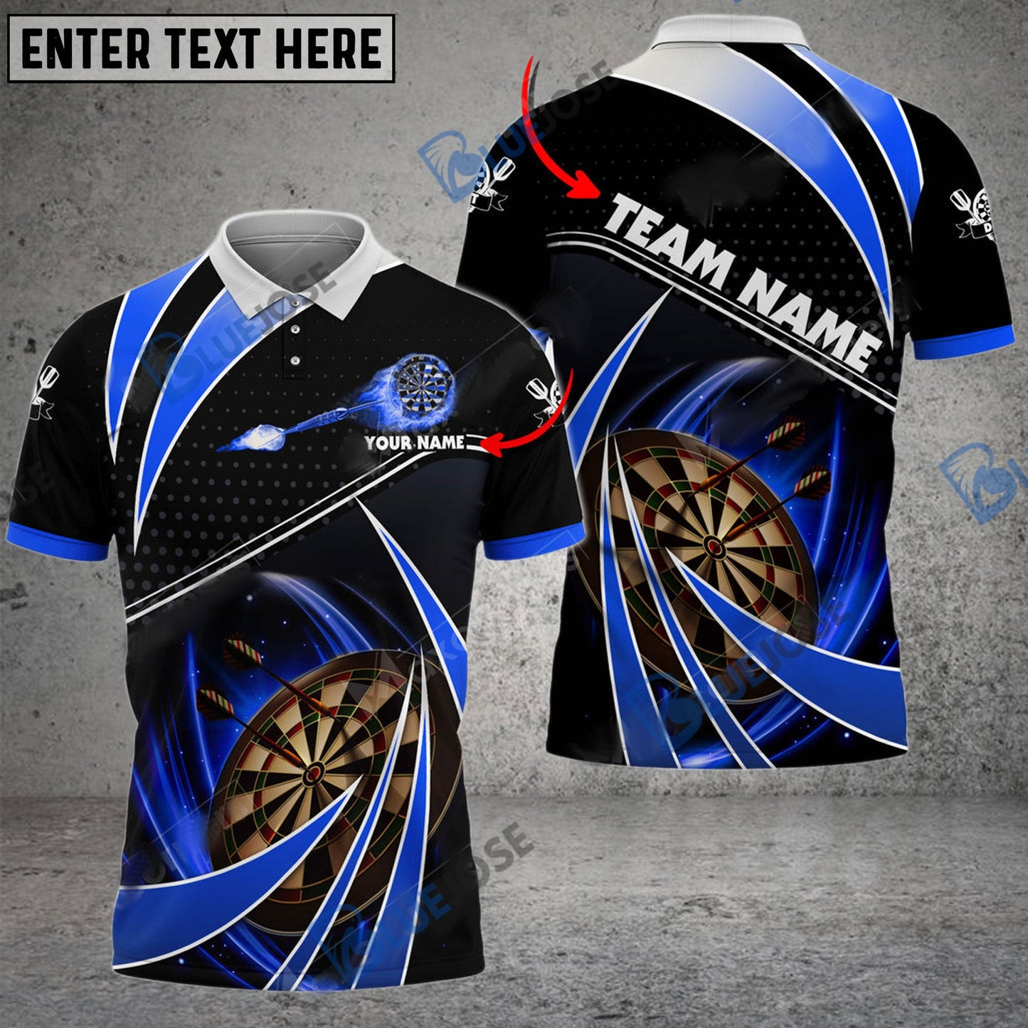 Frenzidea Darts Tornado Light Color Personalized Name, Team Name 3D Shirt (4 Colors)