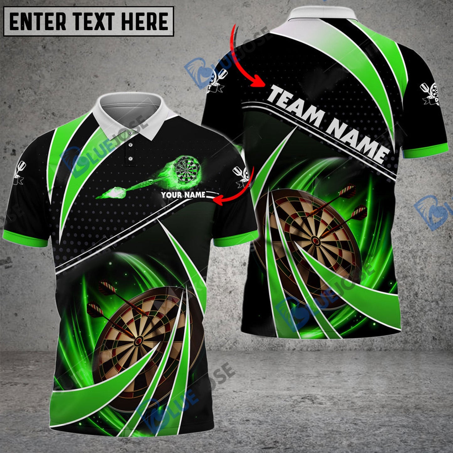 Frenzidea Darts Tornado Light Color Personalized Name, Team Name 3D Shirt (4 Colors)