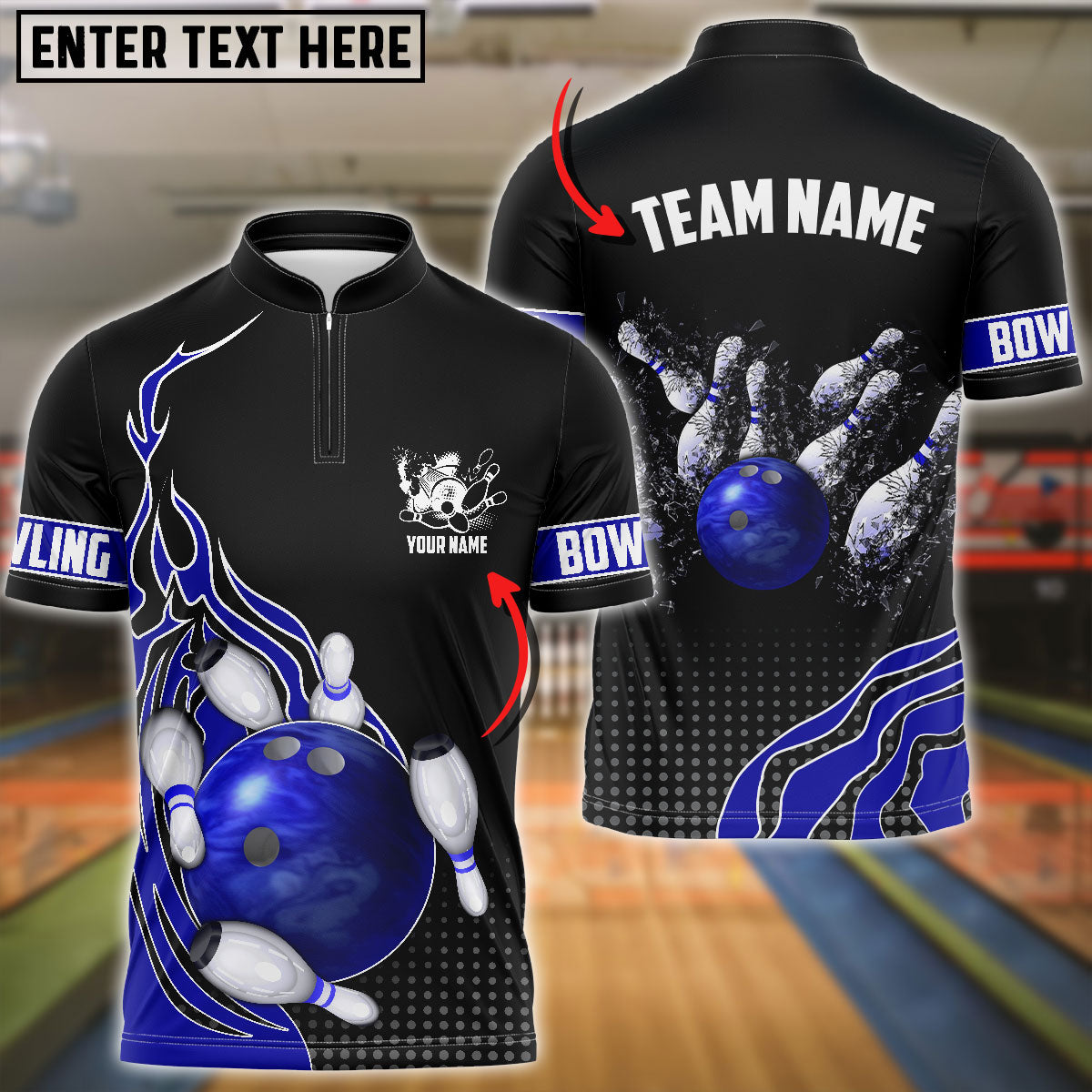 Frenzidea Bowling And Breaking Pins Customized Name, Team Name 3D Shirt (6 Options)