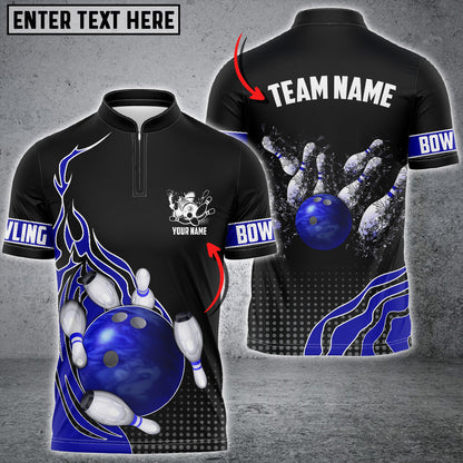 Frenzidea Bowling And Breaking Pins Multicolor Option Customized Name 3D Shirt