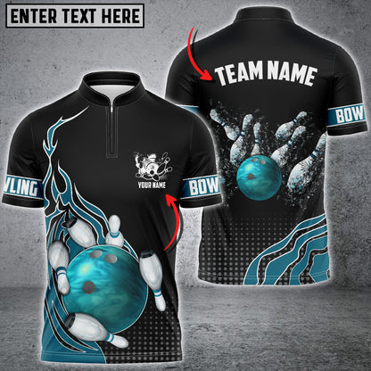 Frenzidea Bowling And Breaking Pins Multicolor Option Customized Name 3D Shirt
