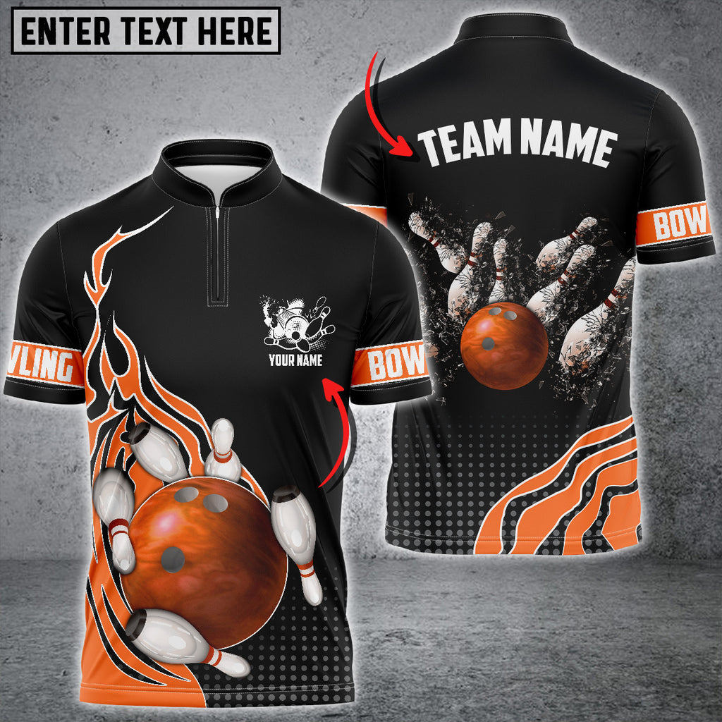 Frenzidea Bowling And Breaking Pins Multicolor Option Customized Name 3D Shirt