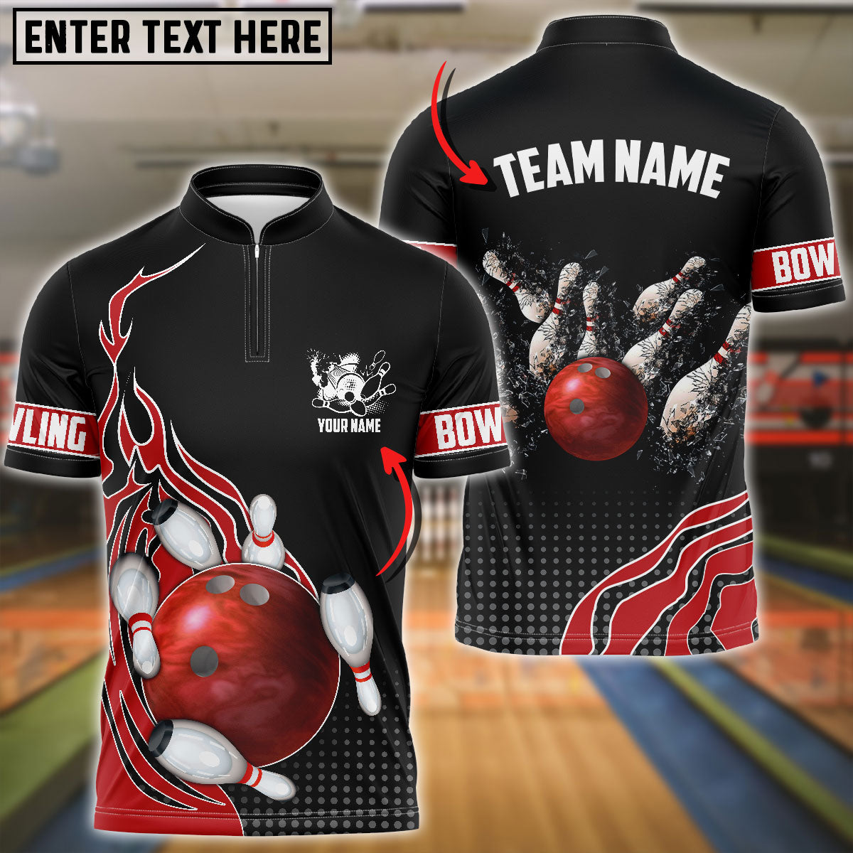 Frenzidea Bowling And Breaking Pins Customized Name, Team Name 3D Shirt (6 Options)