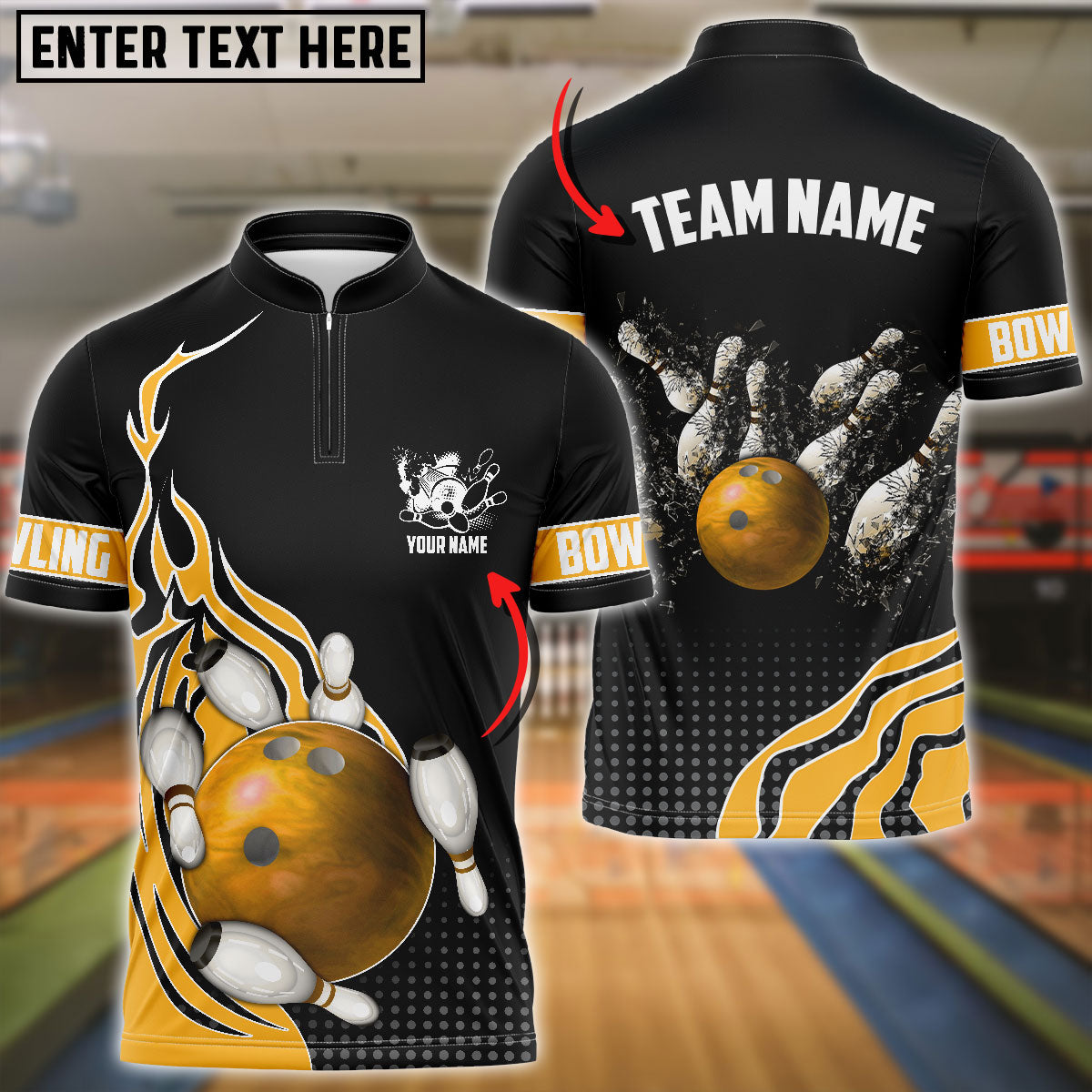 Frenzidea Bowling And Breaking Pins Customized Name, Team Name 3D Shirt (6 Options)