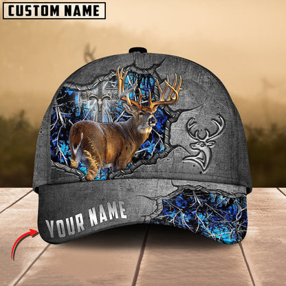 Frenzidea Deer Hunting Metal Under God Personalized Cap (9 Colors)