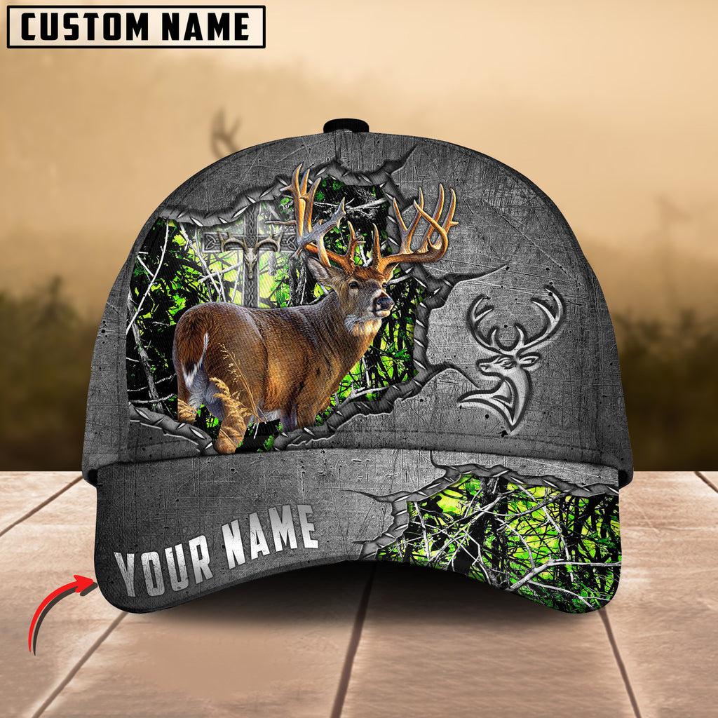 Frenzidea Deer Hunting Metal Under God Personalized Cap (9 Colors)