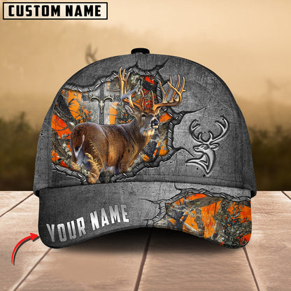 Frenzidea Deer Hunting Metal Under God Personalized Cap (9 Colors)